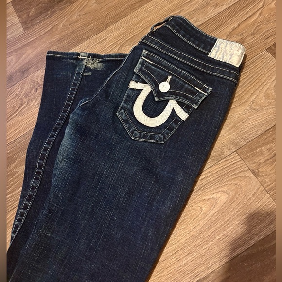 True Religion Distressed Flare Jeans Size 28 - Picture 3 of 10